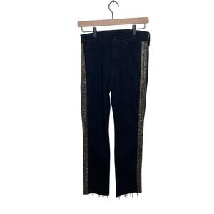 MOTHER Denim Rascal Ankle Fray Denim Jean In Guilty Flash Size 27 Black